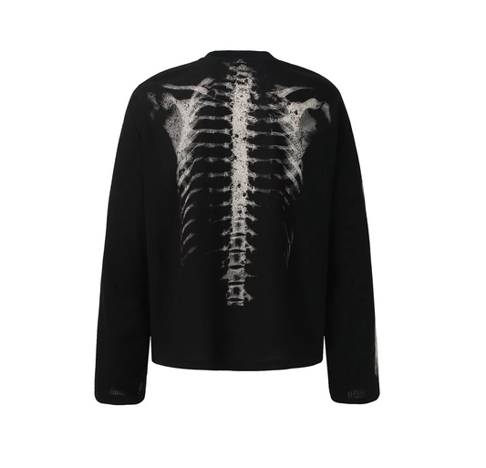 'X-Ray' Thermal Knit Waffle Long Sleeve Tee