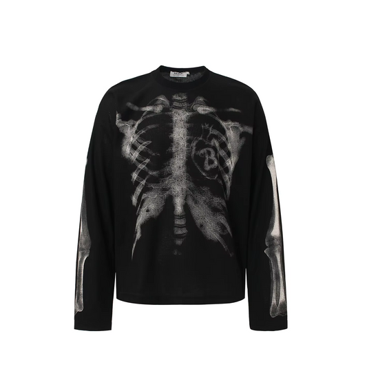 'X-Ray' Thermal Knit Waffle Long Sleeve Tee