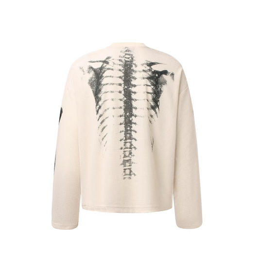 'X-Ray' Thermal Knit Waffle Long Sleeve Tee