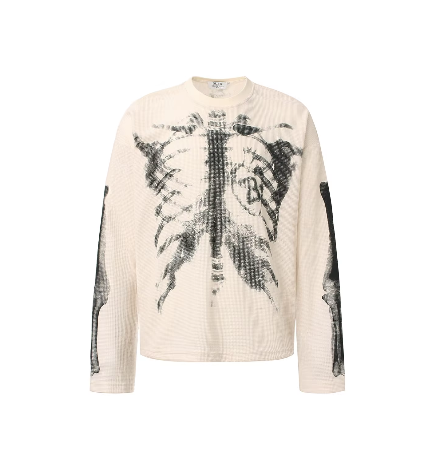 'X-Ray' Thermal Knit Waffle Long Sleeve Tee