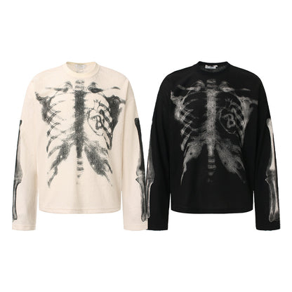 'X-Ray' Thermal Knit Waffle Long Sleeve Tee