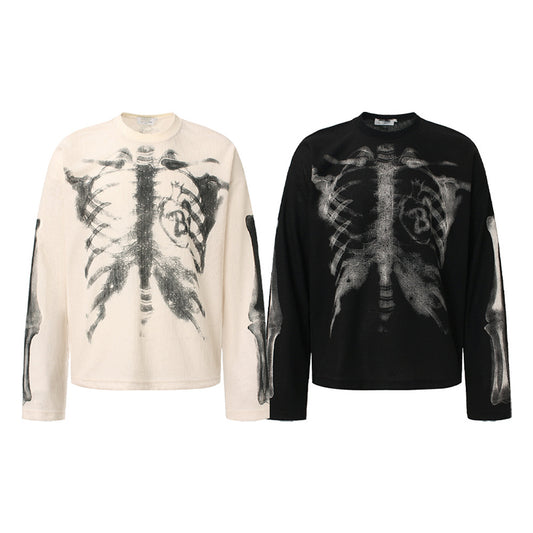 'X-Ray' Thermal Knit Waffle Long Sleeve Tee