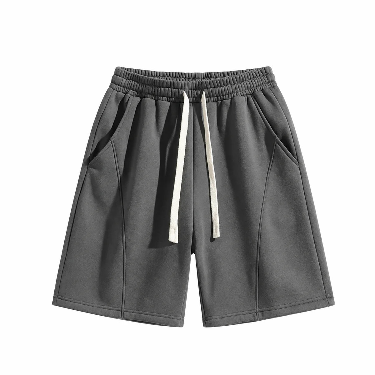 Unisex Solid Pocket Waist Shorts