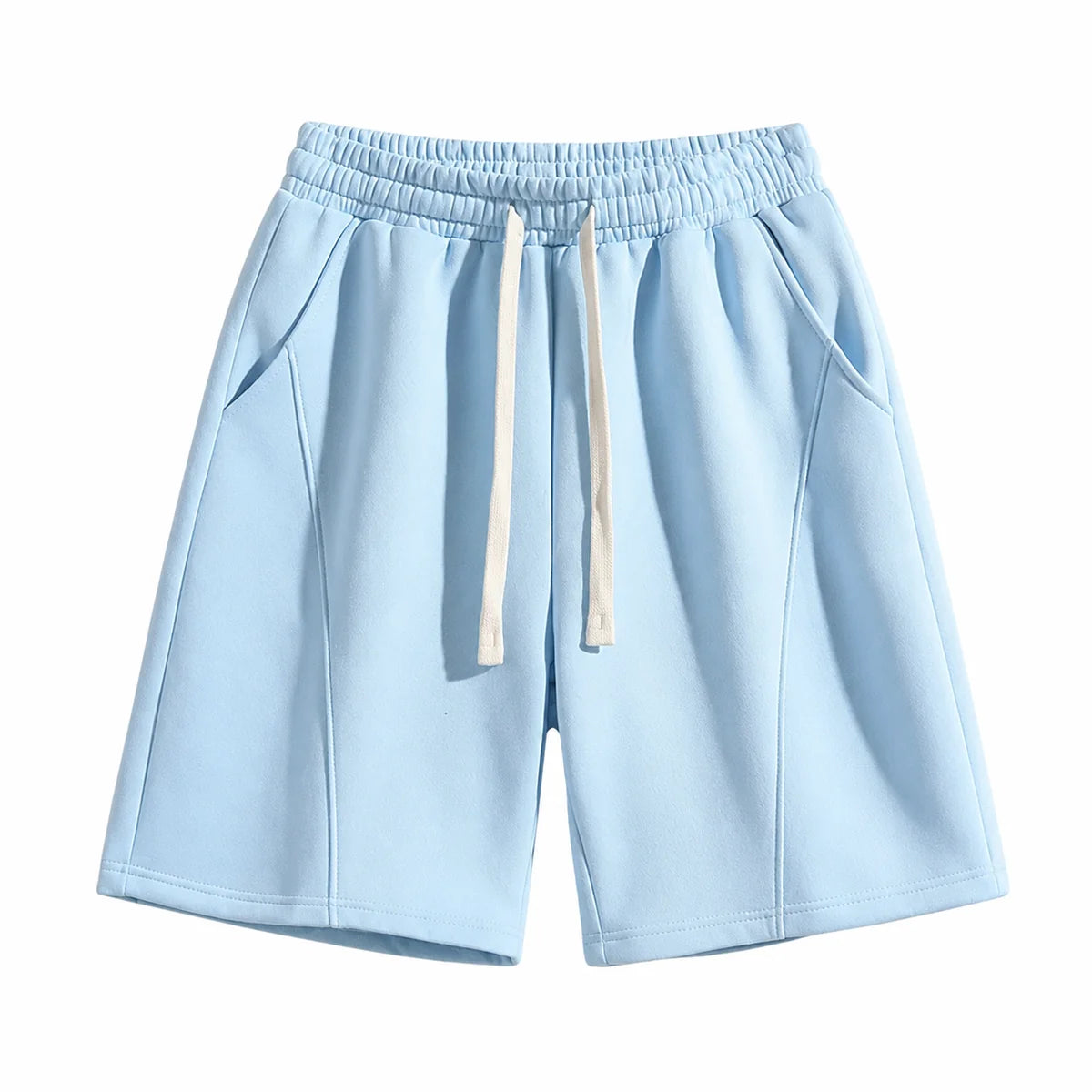 Unisex Solid Pocket Waist Shorts