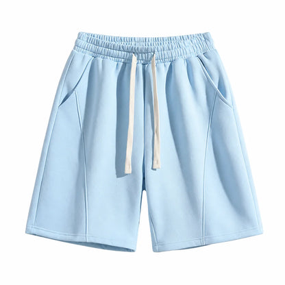 Unisex Solid Pocket Waist Shorts