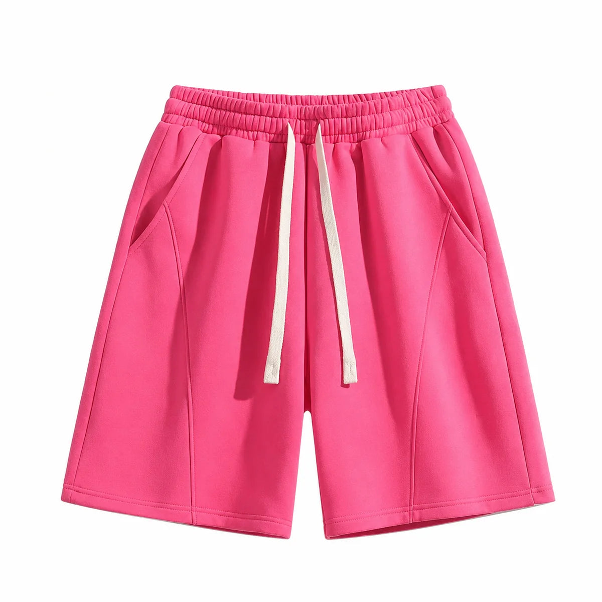 Unisex Solid Pocket Waist Shorts