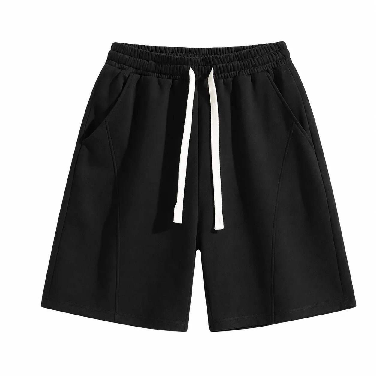 Unisex Solid Pocket Waist Shorts