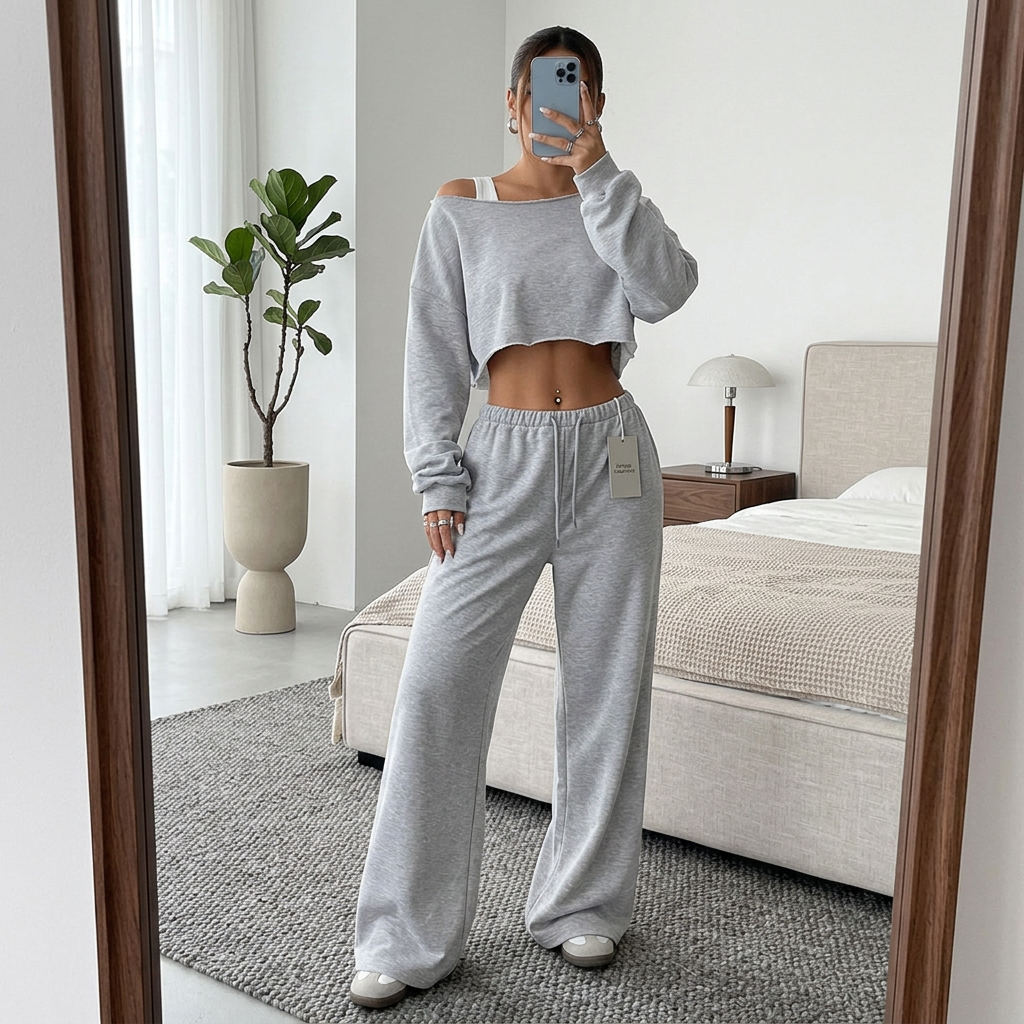 Womens Minimalist Loose Lounge Sweatpants